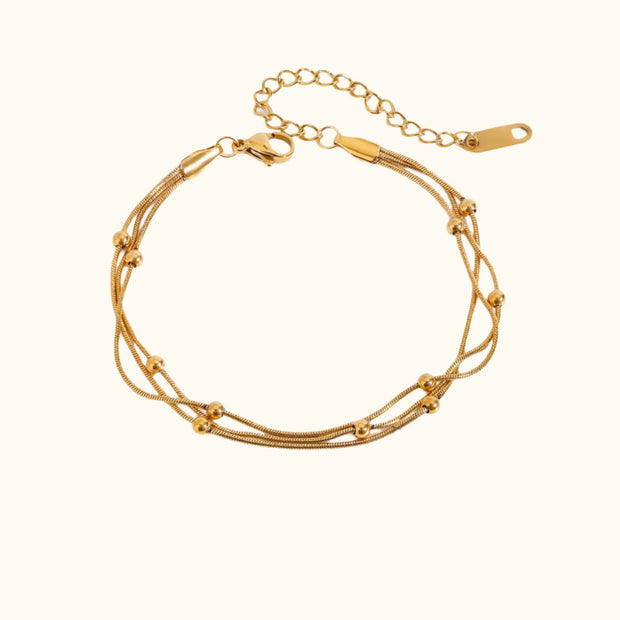 Multi-Strand Gold Beaded