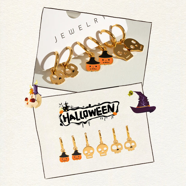 Halloween Charm Hoops Set