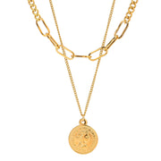 Layered Coin Pendant Necklace