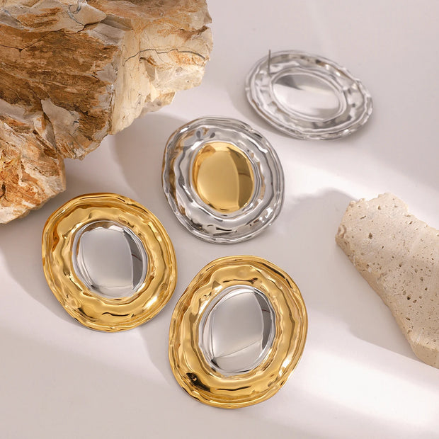 Ripple Disc Statement Earrings