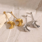Crescent Moon Dangle Earrings