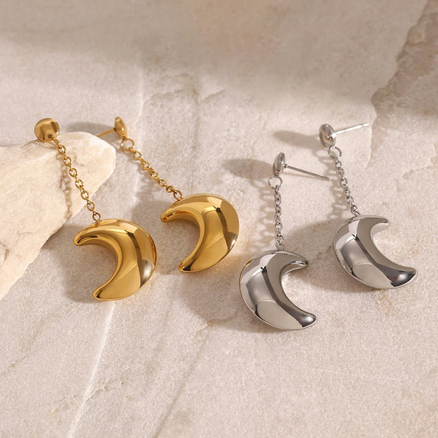 Crescent Moon Dangle Earrings