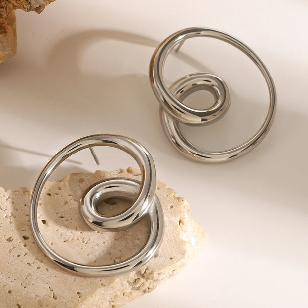Abstract Spiral Statement Earrings