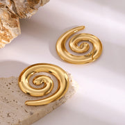 Gold Spiral Swirl Earrings