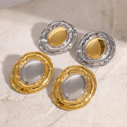 Ripple Disc Statement Earrings