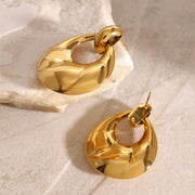 Dual-Tone Teardrop Earrings