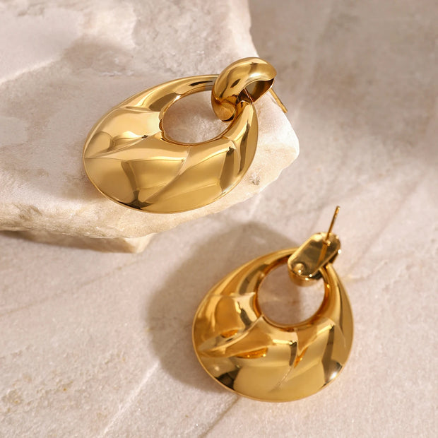 Dual-Tone Teardrop Earrings