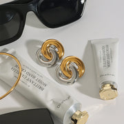 Dual-Tone Interlinked Earrings
