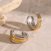 Dual-Tone Crescent Hoops