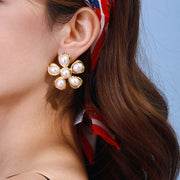 Blooming Pearl Flower Earrings