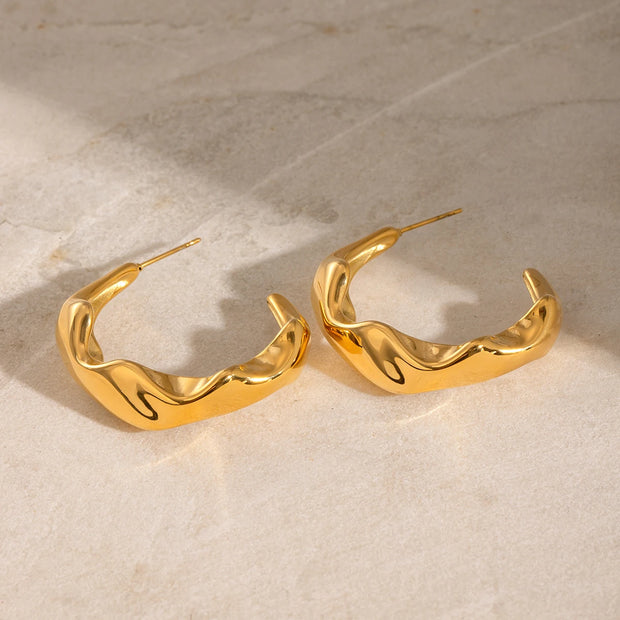 Huggie Hoops with Pearl Drop