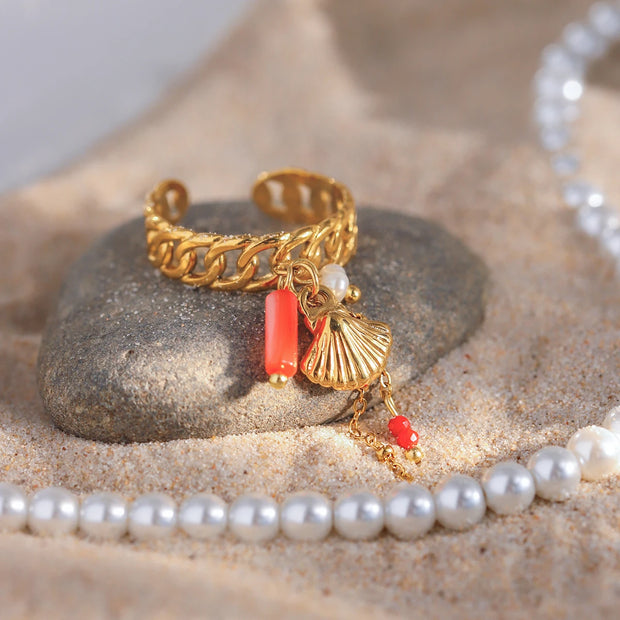 Chain Charm Ring