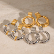 Bold Ribbed Circular Hoops