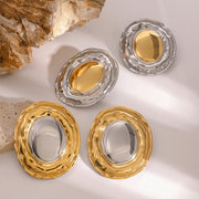 Ripple Disc Statement Earrings