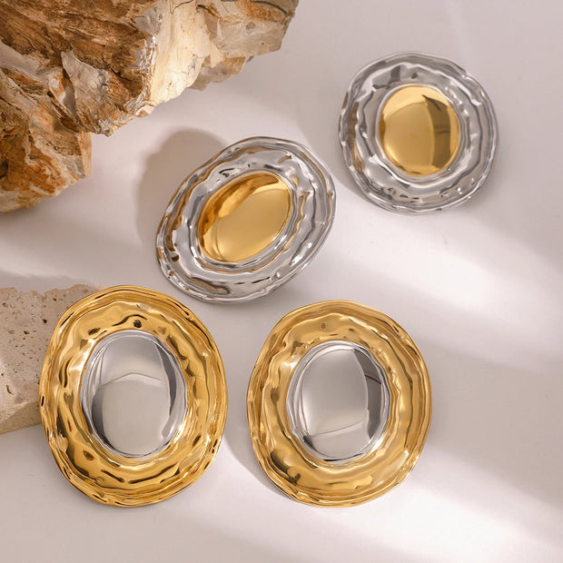 Ripple Disc Statement Earrings