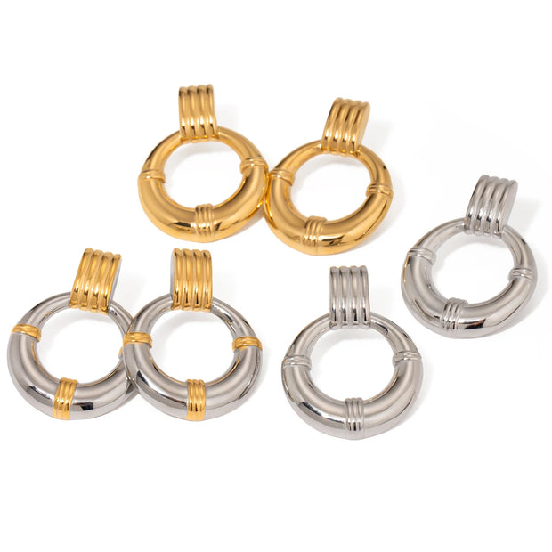 Bold Ribbed Circular Hoops