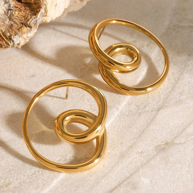 Abstract Spiral Statement Earrings