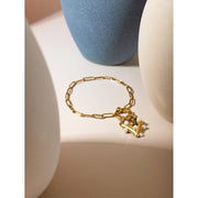Pearl Heart Link Bracelet